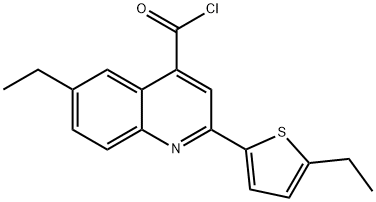 6-ethyl-2-(5-ethyl-2-thienyl)quinoline-4-carbonyl chloride Struktur