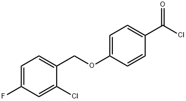 4-[(2-chloro-4-fluorobenzyl)oxy]benzoyl chloride Struktur