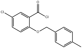 5-chloro-2-[(4-methylbenzyl)oxy]benzoyl chloride Struktur