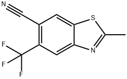 2-Methyl-5-(trifluoromethyl)-1,3-benzothiazole-6-carbonitrile Struktur