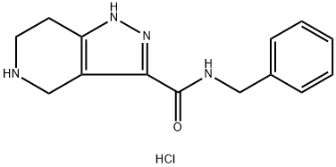 N-Benzyl-4,5,6,7-tetrahydro-1H-pyrazolo[4,3-c]-pyridine-3-carboxamide hydrochloride Struktur