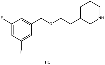 3-{2-[(3,5-Difluorobenzyl)oxy]ethyl}piperidinehydrochloride Struktur