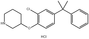 3-[2-Chloro-4-(1-methyl-1-phenylethyl)phenoxy]-piperidine hydrochloride Struktur