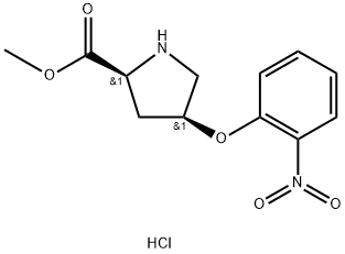 Methyl (2S,4S)-4-(2-nitrophenoxy)-2-pyrrolidinecarboxylate hydrochloride Struktur