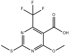 4-Methoxy-2-(methylsulfanyl)-6-(trifluoromethyl)-5-pyrimidinecarboxylic acid Struktur