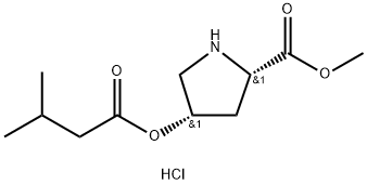 Methyl (2S,4S)-4-[(3-methylbutanoyl)oxy]-2-pyrrolidinecarboxylate hydrochloride Struktur