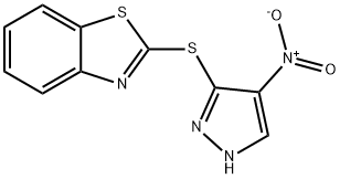 benzothiazole, 2-[(4-nitro-1H-pyrazol-3-yl)thio]- Struktur