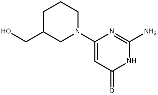 4(3H)-pyrimidinone, 2-amino-6-[3-(hydroxymethyl)-1-piperid Struktur