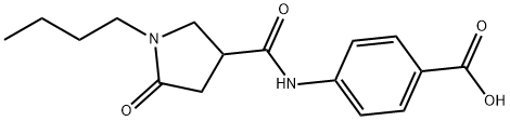 benzoic acid, 4-[[(1-butyl-5-oxo-3-pyrrolidinyl)carbonyl]a Struktur