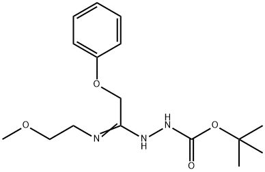 N'-[1-(2-Methoxyethylamino)-2-phenoxyethylidene] hydrazinecarboxylic acid tert-butyl ester Struktur