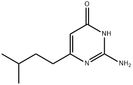 2-Amino-6-(3-methylbutyl)pyrimidin-4(3H)-one Struktur