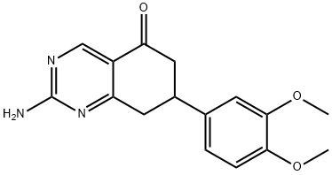 2-Amino-7-(3,4-dimethoxyphenyl)-7,8-dihydroquinazolin-5(6H)-one Struktur