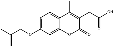 {4-Methyl-7-[(2-methylprop-2-en-1-yl)oxy]-2-oxo-2H-chromen-3-yl}acetic acid Struktur