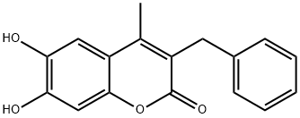 3-Benzyl-6,7-dihydroxy-4-methyl-2H-chromen-2-one Struktur