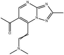 1-{7-[(E)-2-(Dimethylamino)vinyl]-2-methyl-[1,2,4]triazolo[1,5-a]pyrimidin-6-yl}ethanone Struktur