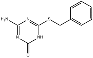 4-Amino-6-(benzylthio)-1,3,5-triazin-2(5H)-one Struktur