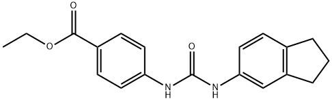 Ethyl 4-{[(2,3-dihydro-1H-inden-5-yl)carbamoyl]-amino}benzoate Struktur