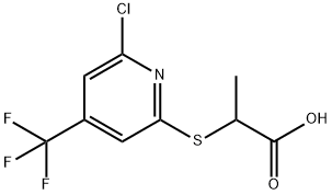 2-(6-Chloro-4-(trifluoromethyl)pyridin-2-ylsulfanyl)propionic acid Struktur