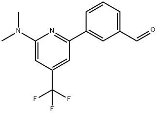 3-(6-Dimethylamino-4-trifluoromethyl-pyridin-2-yl) -benzaldehyde Struktur