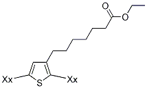 POLY[3-(ETHYL-7-HEPTANOATE)THIOPHENE2,5-DIYL] Struktur