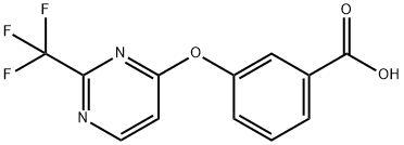 3-{[2-(trifluoromethyl)pyrimidin-4-yl]oxy}benzoic acid Struktur