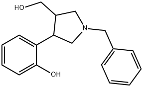 2-[1-benzyl-4-(hydroxymethyl)tetrahydro-1H-pyrrol-3-yl]benzenol Struktur