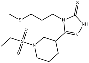 5-[1-(Ethylsulfonyl)piperidin-3-yl]-4-[3-(methylthio)propyl]-4H-1,2,4-triazole-3- Struktur