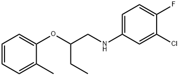 N-(3-Chloro-4-fluorophenyl)-N-[2-(2-methyl-phenoxy)butyl]amine Struktur