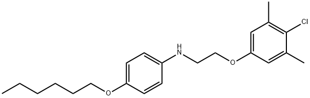 N-[2-(4-Chloro-3,5-dimethylphenoxy)ethyl]-4-(hexyloxy)aniline Struktur