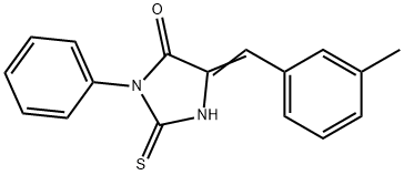 (5E)-2-mercapto-5-(3-methylbenzylidene)-3-phenyl-3,5-dihydro-4H-imidazol-4-one Struktur