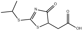 [2-(isopropylthio)-4-oxo-4,5-dihydro-1,3-thiazol-5-yl]acetic acid Struktur