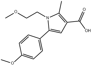 1-(2-methoxyethyl)-5-(4-methoxyphenyl)-2-methyl-1H-pyrrole-3-carboxylic acid Struktur