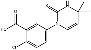 2-chloro-5-(2-mercapto-4,4-dimethylpyrimidin-1(4H)-yl)benzoic acid Struktur