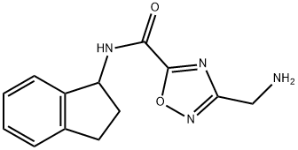 3-(aminomethyl)-N-2,3-dihydro-1H-inden-1-yl-1,2,4-oxadiazole-5-carboxamide Struktur