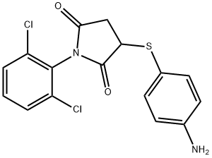 3-[(4-aminophenyl)thio]-1-(2,6-dichlorophenyl)pyrrolidine-2,5-dione Struktur