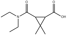 3-[(diethylamino)carbonyl]-2,2-dimethylcyclopropanecarboxylic acid Struktur