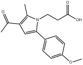 3-[3-acetyl-5-(4-methoxyphenyl)-2-methyl-1H-pyrrol-1-yl]propanoic acid Struktur