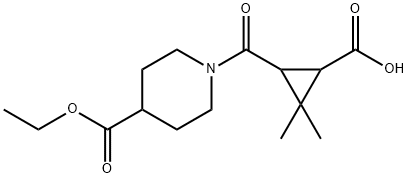 3-{[4-(ethoxycarbonyl)piperidin-1-yl]carbonyl}-2,2-dimethylcyclopropanecarboxylic acid Struktur