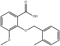 3-methoxy-2-[(2-methylbenzyl)oxy]benzoic acid Struktur