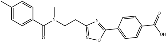 4-(3-{2-[methyl(4-methylbenzoyl)amino]ethyl}-1,2,4-oxadiazol-5-yl)benzoic acid Struktur