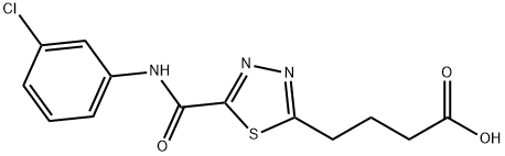 4-(5-{[(3-chlorophenyl)amino]carbonyl}-1,3,4-thiadiazol-2-yl)butanoic acid Struktur