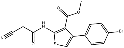 methyl 4-(4-bromophenyl)-2-[(cyanoacetyl)amino]thiophene-3-carboxylate Struktur