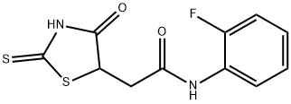 N-(2-fluorophenyl)-2-(2-mercapto-4-oxo-4,5-dihydro-1,3-thiazol-5-yl)acetamide Struktur