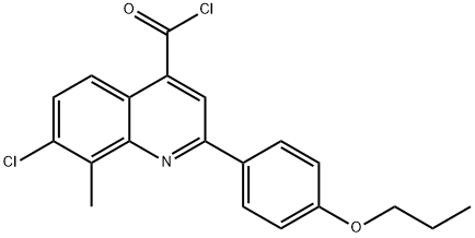 7-chloro-8-methyl-2-(4-propoxyphenyl)quinoline-4-carbonyl chloride Struktur