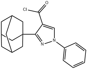 3-(1-adamantyl)-1-phenyl-1H-pyrazole-4-carbonyl chloride Struktur