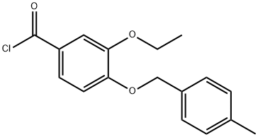 3-ethoxy-4-[(4-methylbenzyl)oxy]benzoyl chloride Struktur