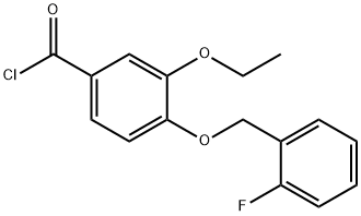 3-ethoxy-4-[(2-fluorobenzyl)oxy]benzoyl chloride Struktur