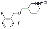 3-{[(2,6-Difluorobenzyl)oxy]methyl}piperidinehydrochloride Struktur