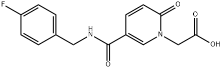 [5-(4-Fluoro-benzylcarbamoyl)-2-oxo-2H-pyridin-1-yl]-acetic acid Struktur