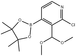 2-Chloro-3-(dimethoxymethyl)-4-(4,4,5,5-tetramethyl-1,3,2-dioxaborolan-2-yl)pyridine Struktur